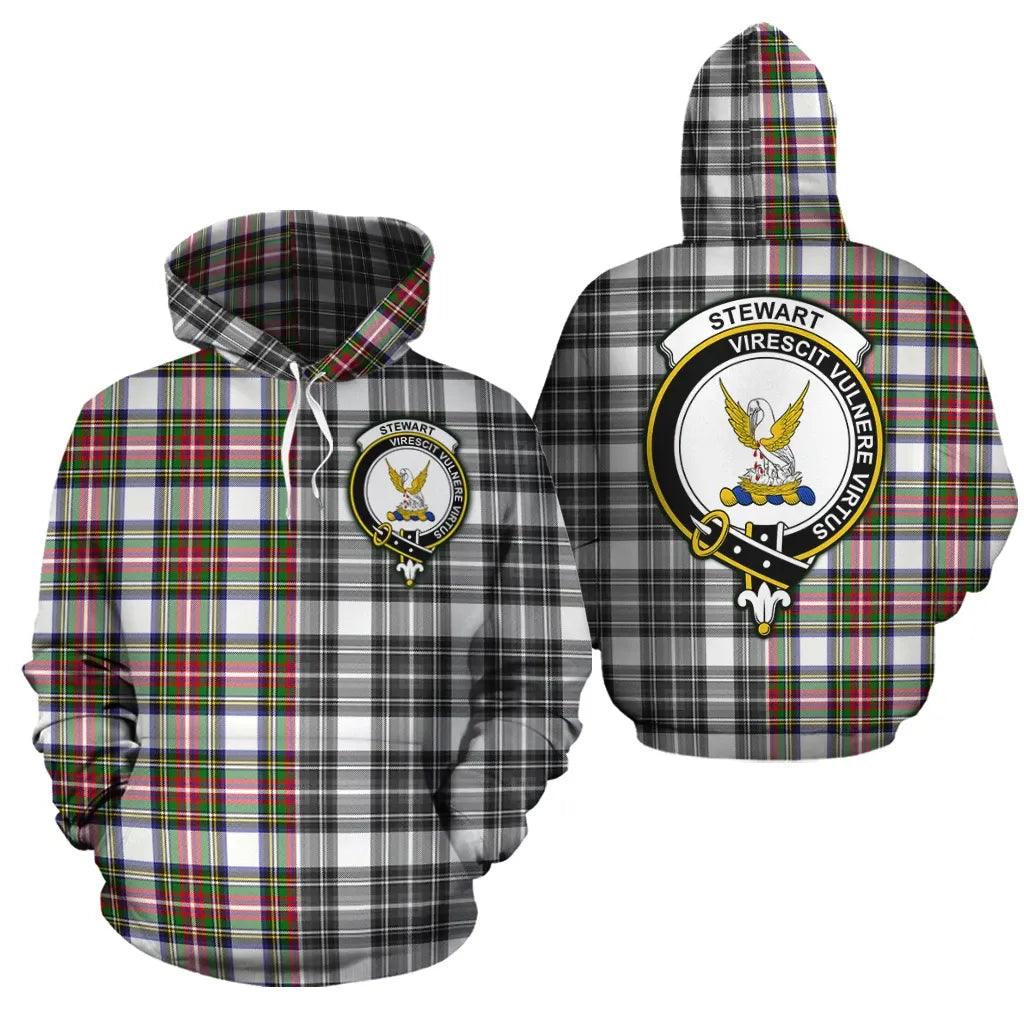Printivon Stewart Dress Modern Clan Half Of Me New Version Crest Tartan Hoodie