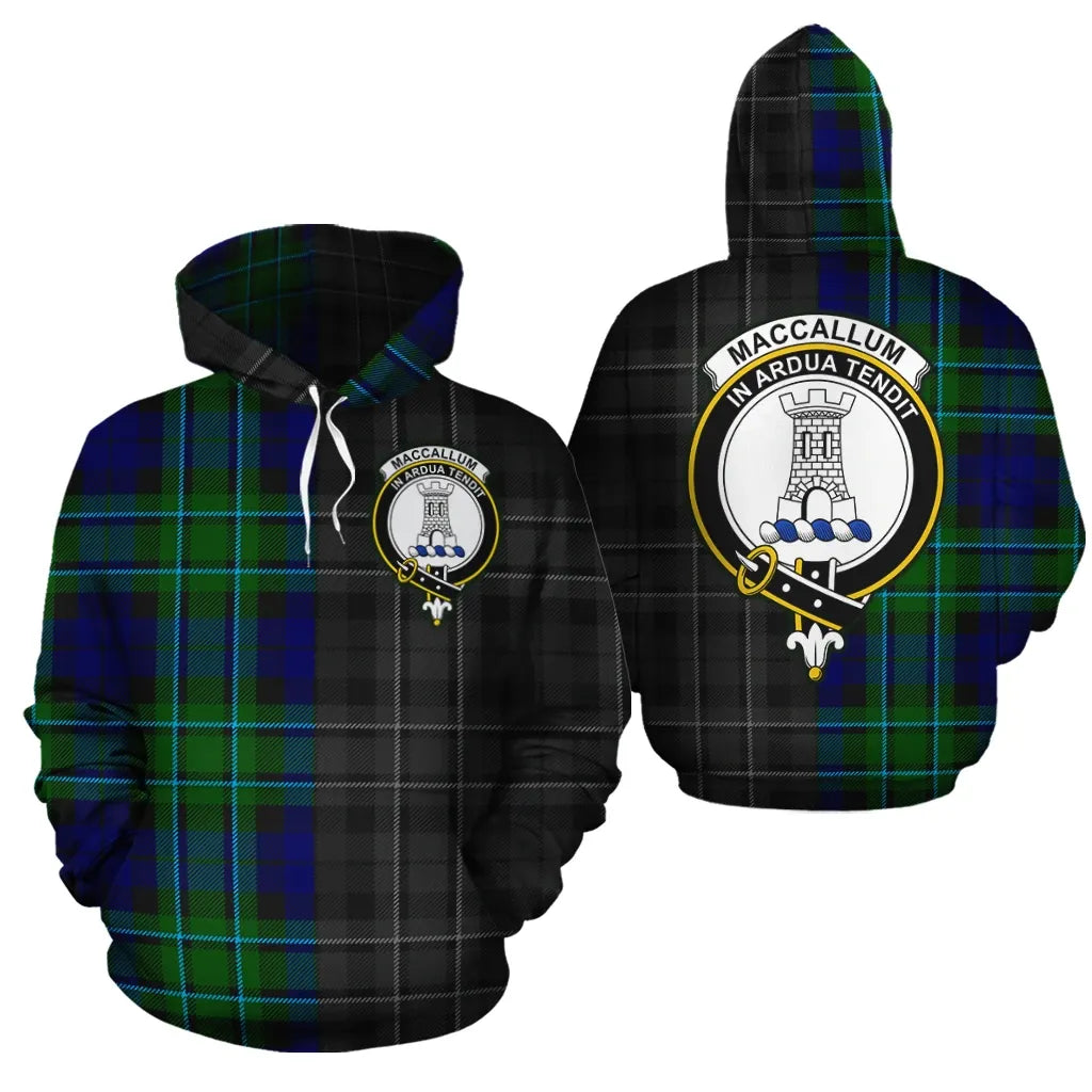 Printivon Maccallum Modern Clan Half Of Me New Version Crest Tartan Hoodie