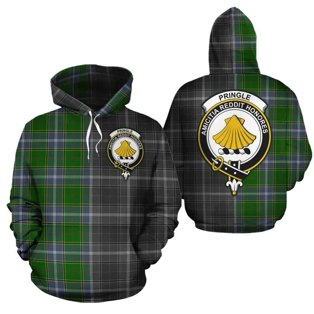 Printivon Pringle Clan Half Of Me New Version Crest Tartan Hoodie