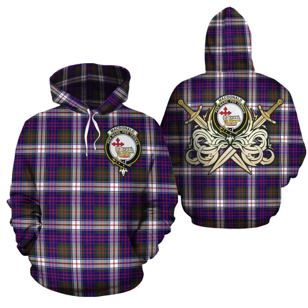 Printivon Macdonald Dress Modern Clan Crest Tartan Scottish Gold Thistle Hoodie