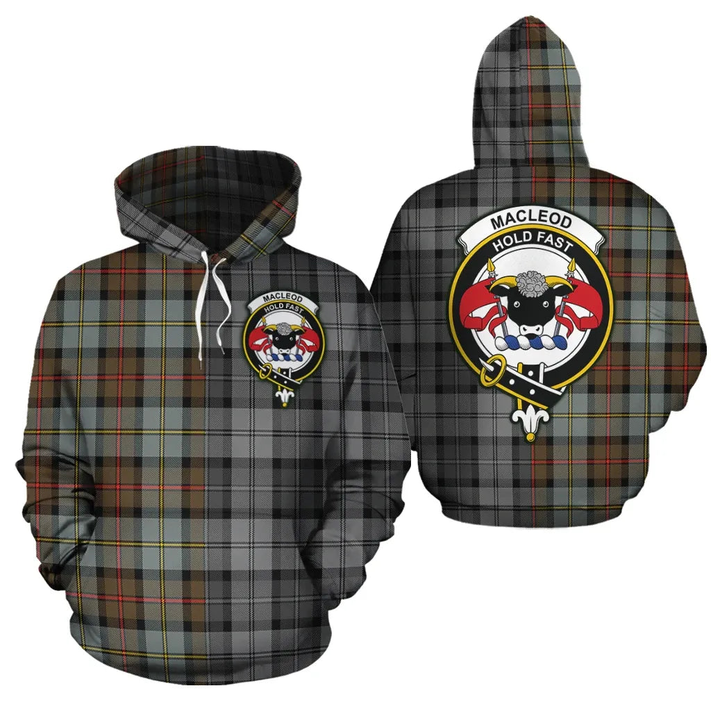 Printivon Macleod Of Harris Weathered Clan Half Of Me New Version Crest Tartan Hoodie
