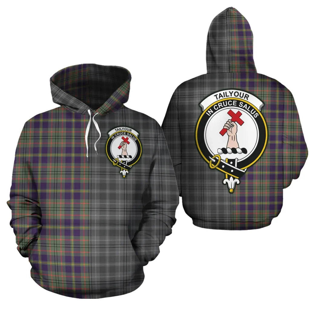 Printivon Taylor Weathered Clan Half Of Me New Version Crest Tartan Hoodie