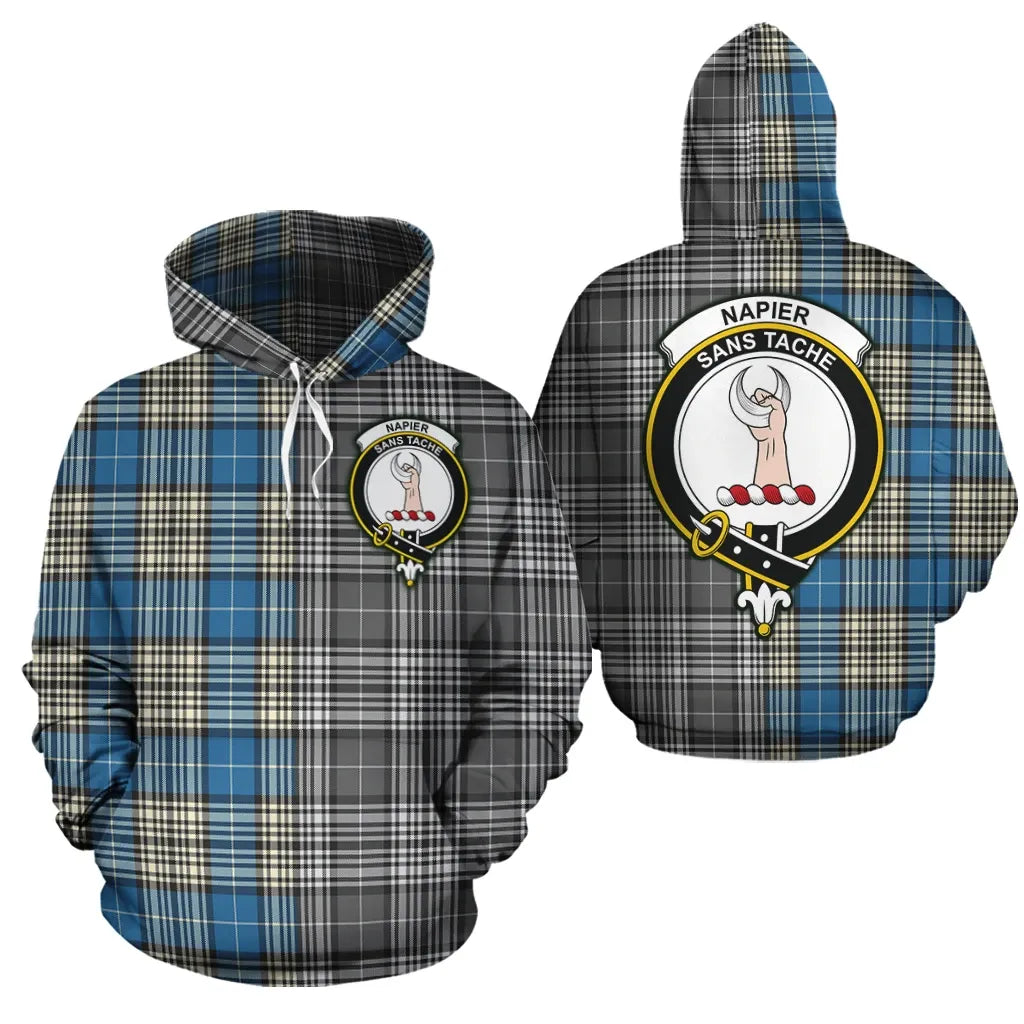 Printivon Napier Ancient Clan Half Of Me New Version Crest Tartan Hoodie