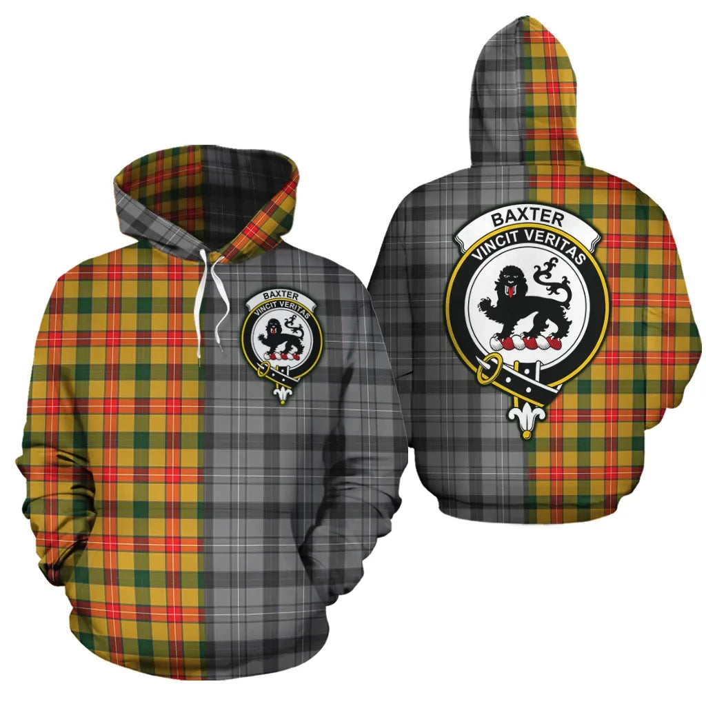 Printivon Baxter Clan Half Of Me New Version Crest Tartan Hoodie