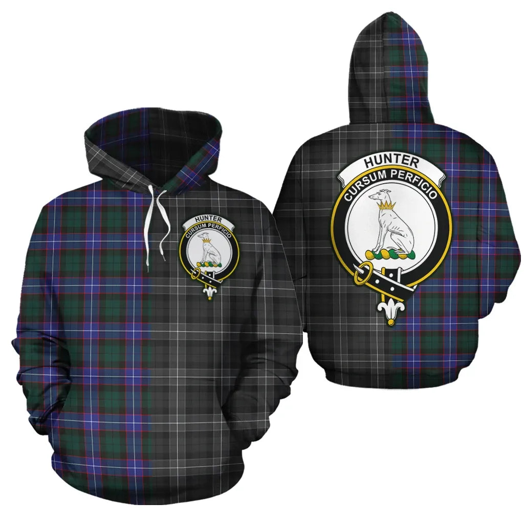 Printivon Hunter Modern Clan Half Of Me New Version Crest Tartan Hoodie