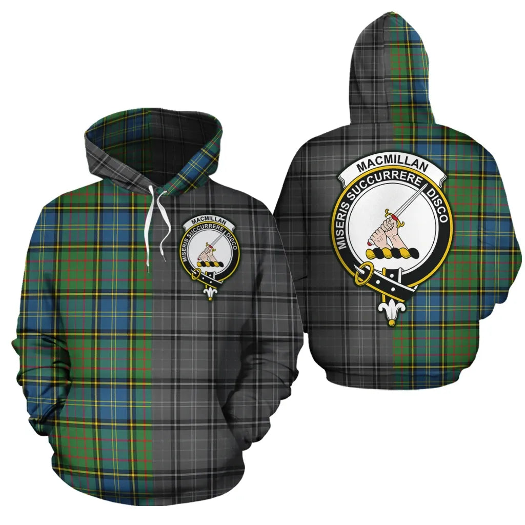 Printivon Macmillan Hunting Ancient Clan Half Of Me New Version Crest Tartan Hoodie