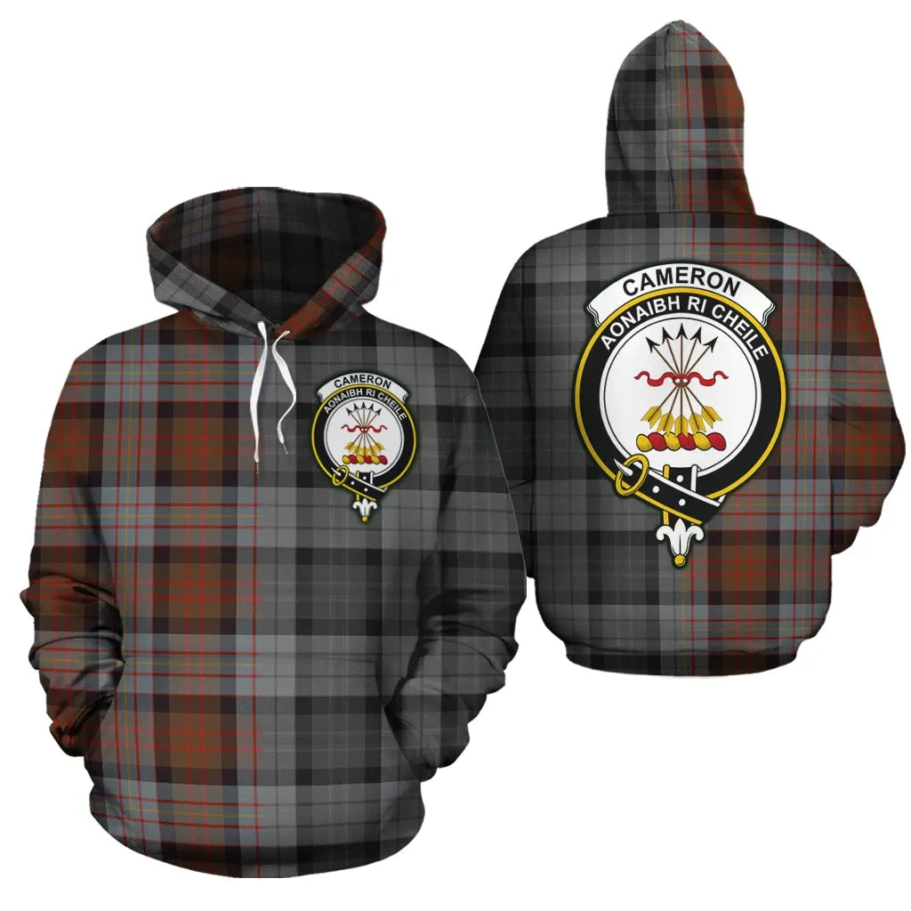 Printivon Cameron Of Erracht Weathered Clan Half Of Me New Version Crest Tartan Hoodie