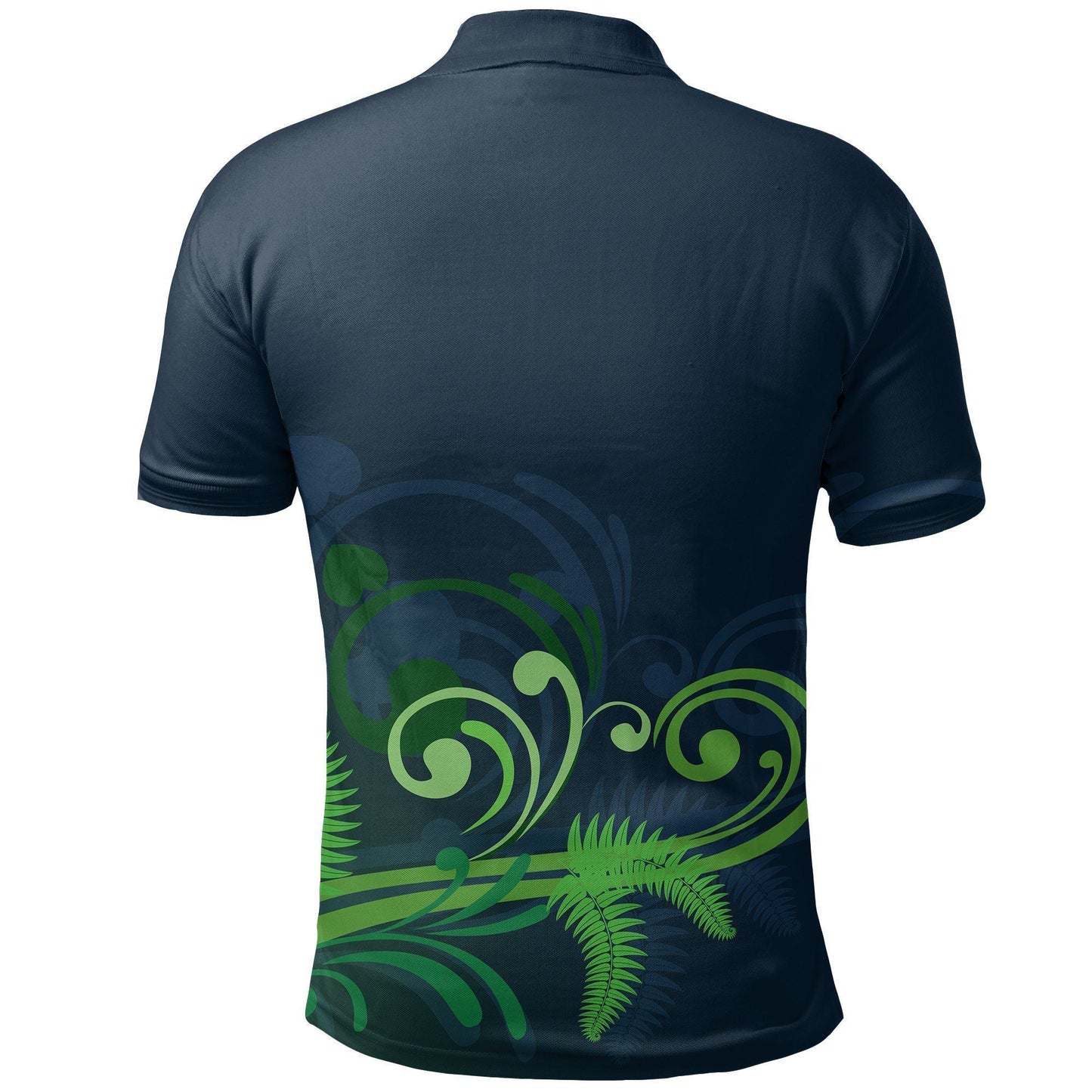 Polynesian Polo Shirt - New Zealand Silver Fern Polo Shirt, Koru Fern Golf Shirt, Green