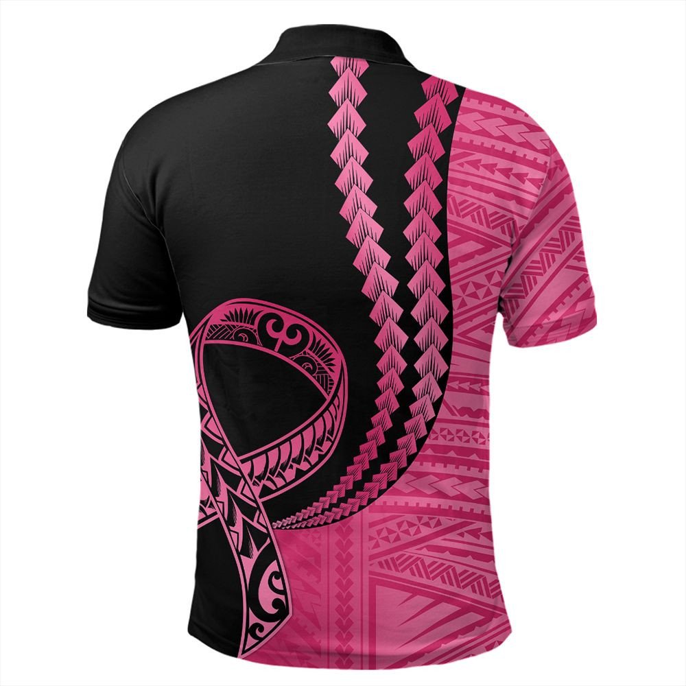 Polynesian Polo Shirt - Custom Polo Shirt Pinktober Black Polo Shirt