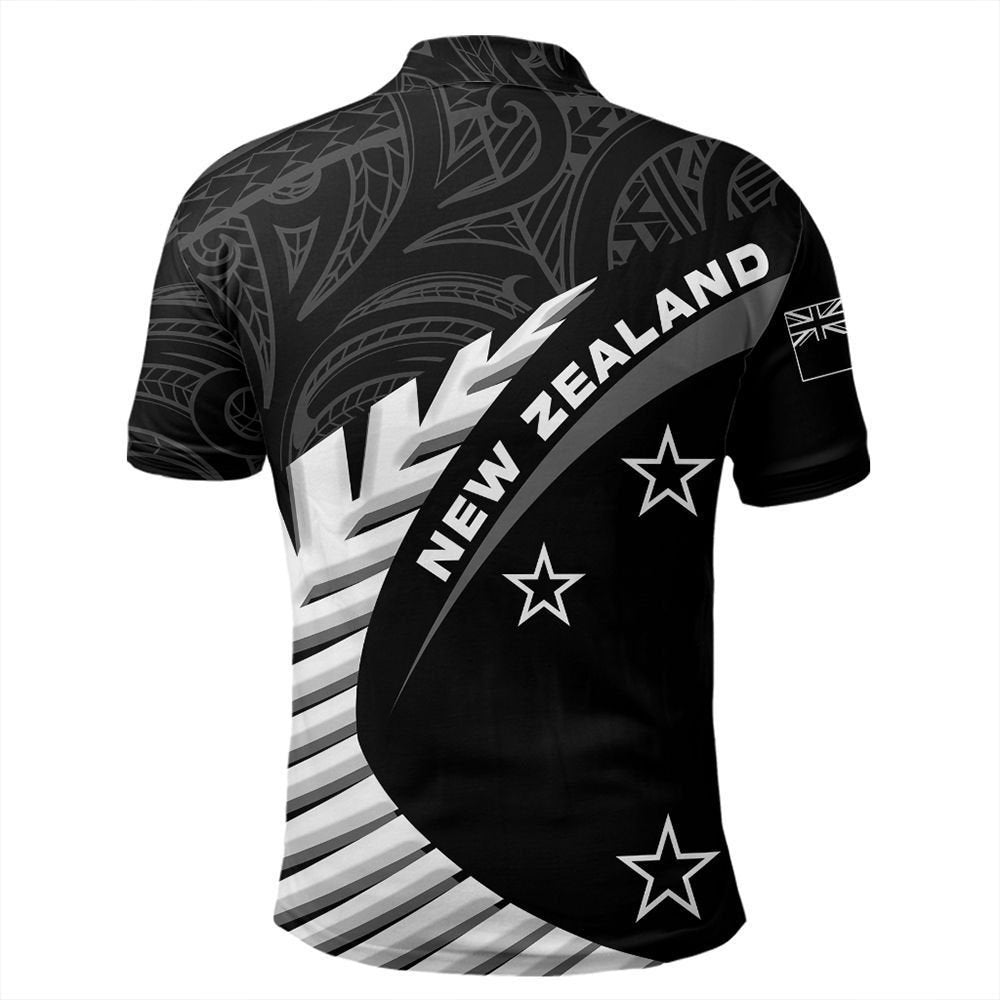 Polynesian Polo Shirt - New Zealand Polo Shirt Aotearoa Black Rugby Polo Shirt