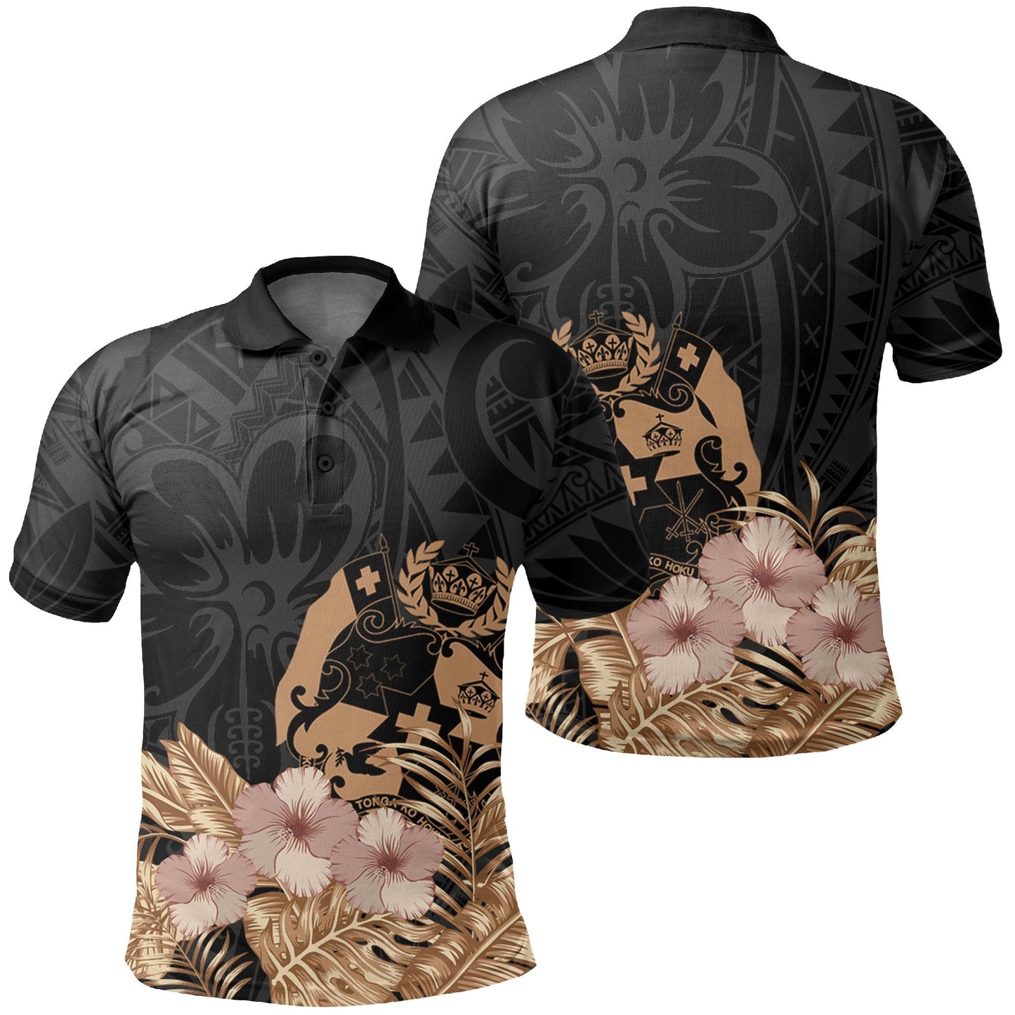 Polynesian Polo Shirt - Tonga Polo Shirt Tonga Hibiscus Tribal Polo Shirt