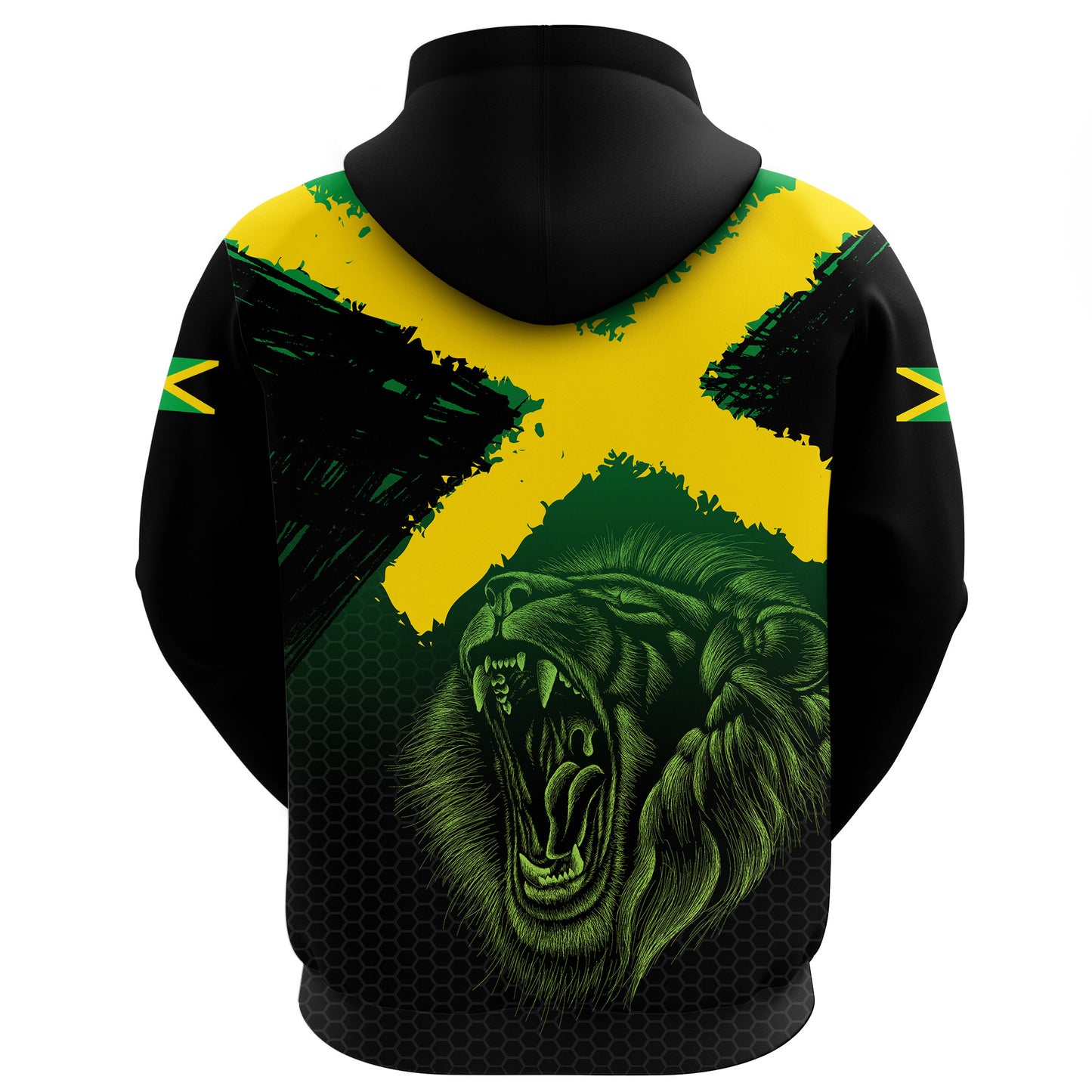 Jamaica Lion Flag Grunge Zip Hoodie