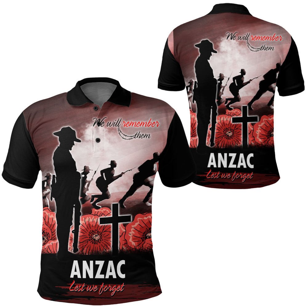 Polynesian Clothing - Anzac Day We Will Remember Them Special Version Polo Shirt