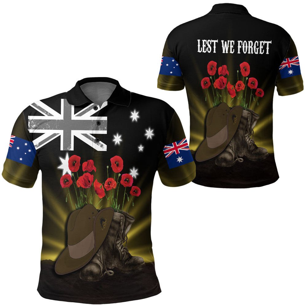 Polynesian Clothing - Anzac Day Hat & Boots Polo Shirt