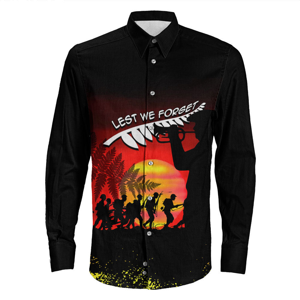 Rugbylife Clothing Anzac Lest We Forget Sun Long Sleeve Button Shirt