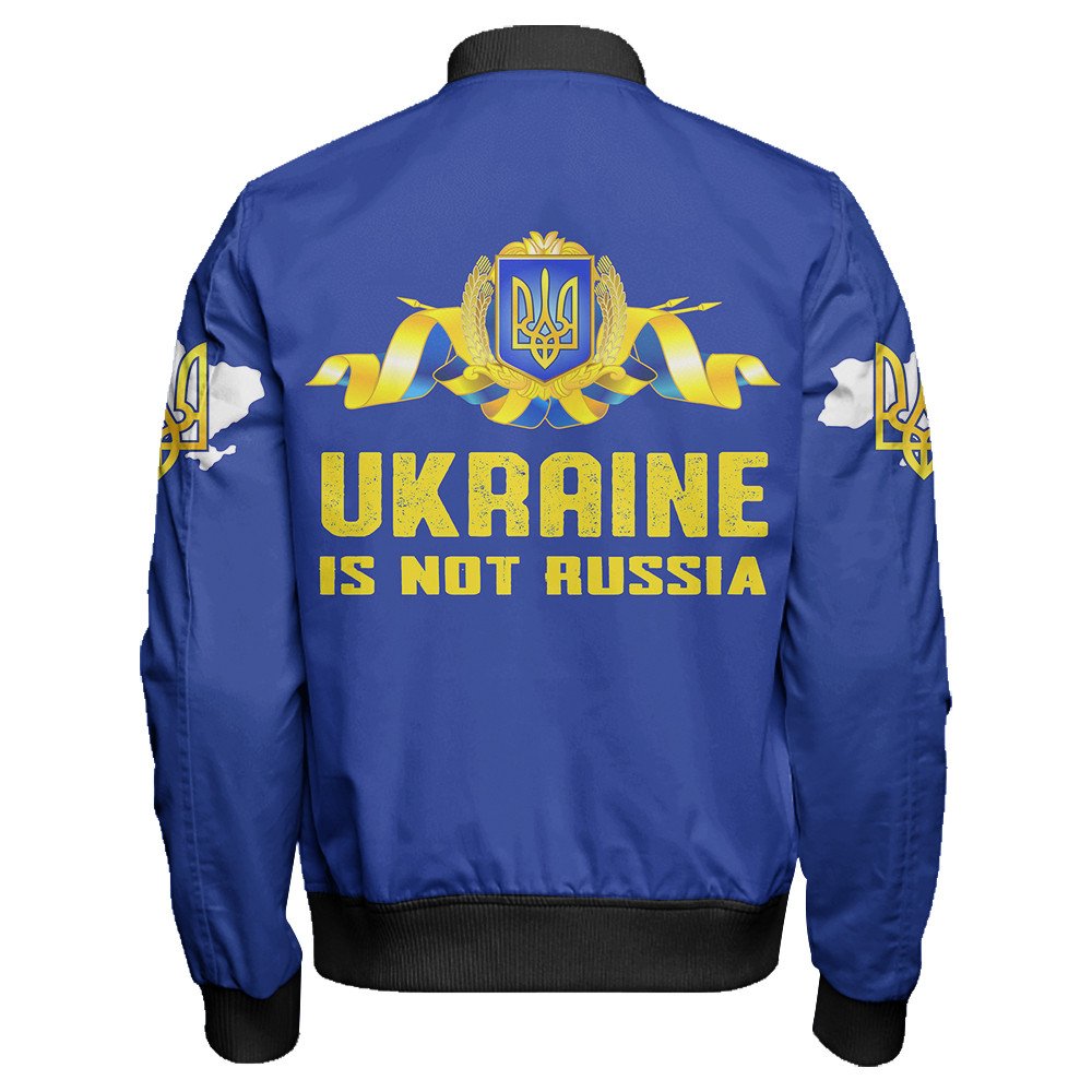 Jacket - Ukraine Not Russia Sleeve Zip Bomber Jacket