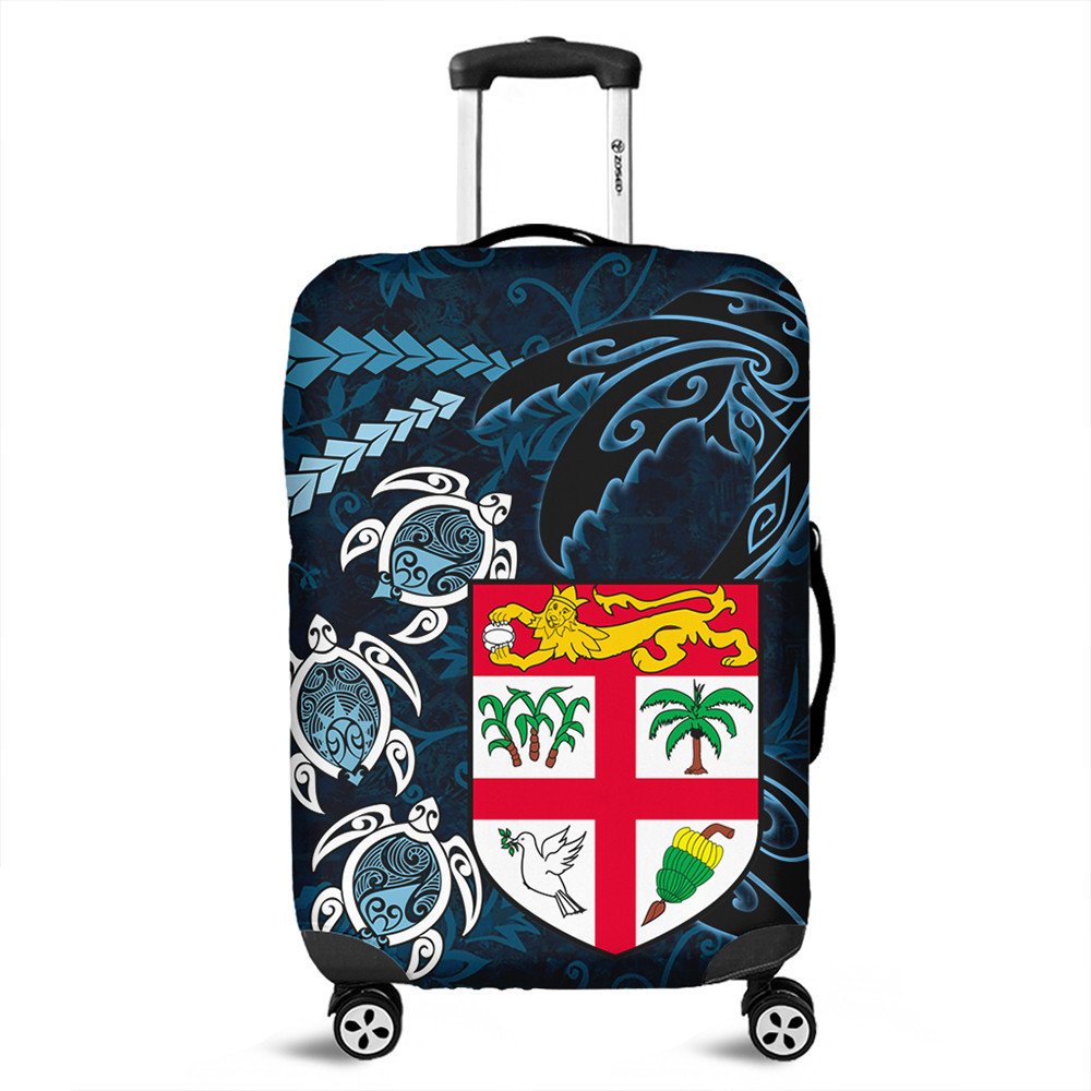 Polynesian Luggage Covers Fiji Coat of Arms Turtle Palm Tree Travel Suitcase Cover