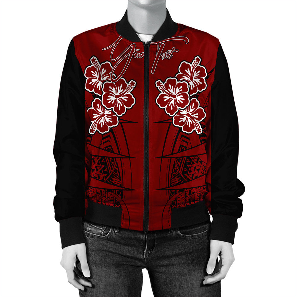Polynesian Jacket Personalized Hawaii Spearhead Hibiscus Polynesian Bomber Jacket