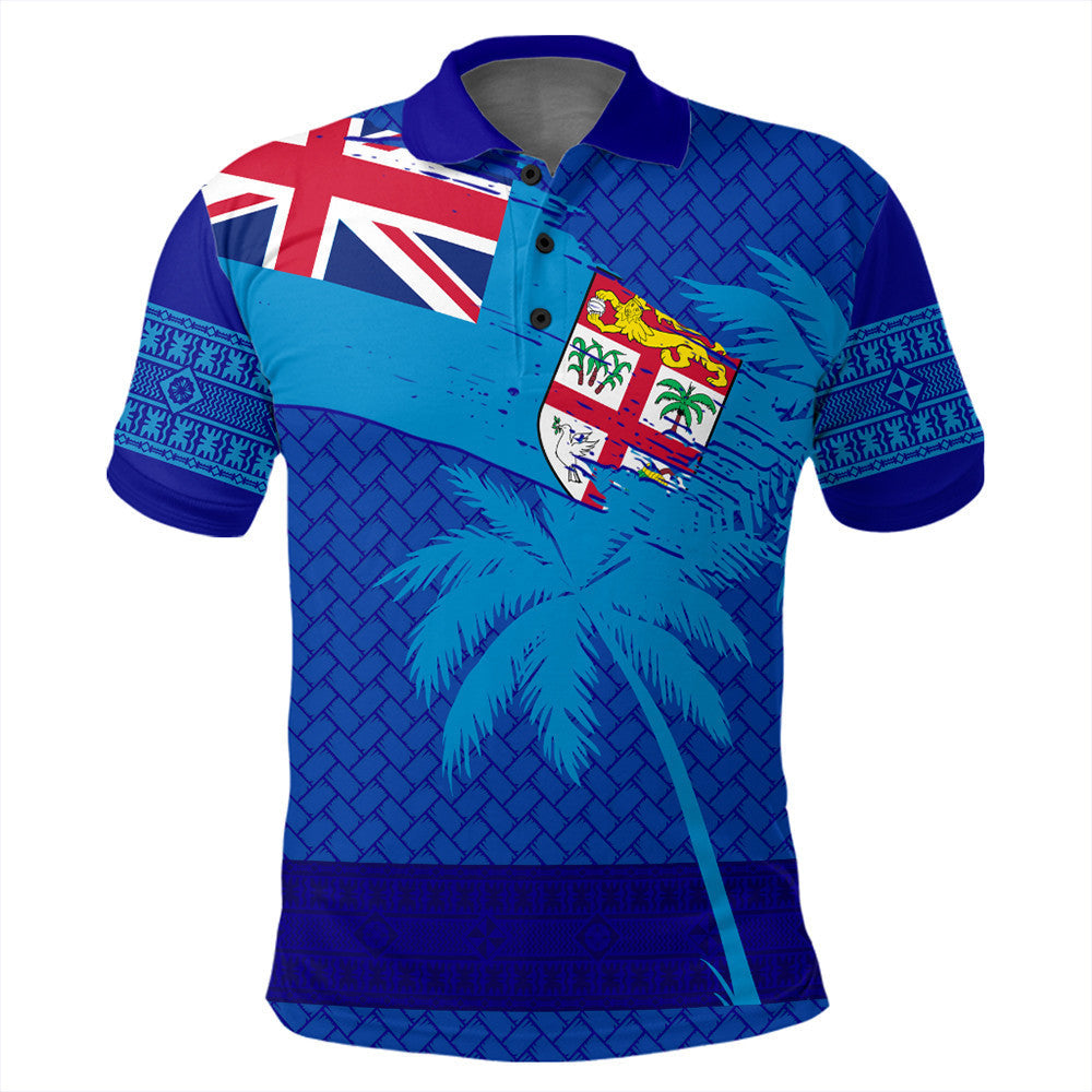 Polynesian Polo Shirt - Fiji Palm Tree Coat Of Arms Polo Shirt