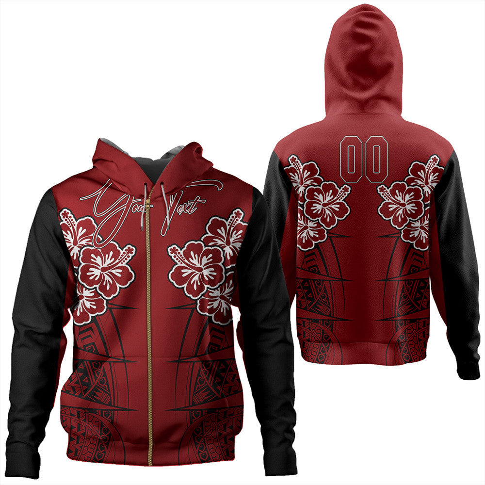 Polynesian Pride Hoodie Hawaii Spearhead Hibiscus Polynesian Zip Hoodie