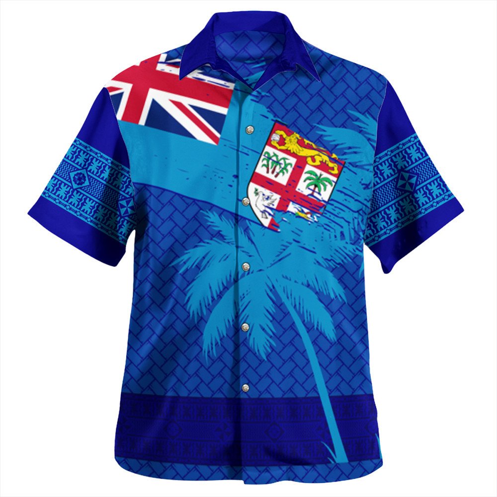 Polynesian Shirt - Fiji Palm Tree Coat Of Arms Hawaiian Shirt