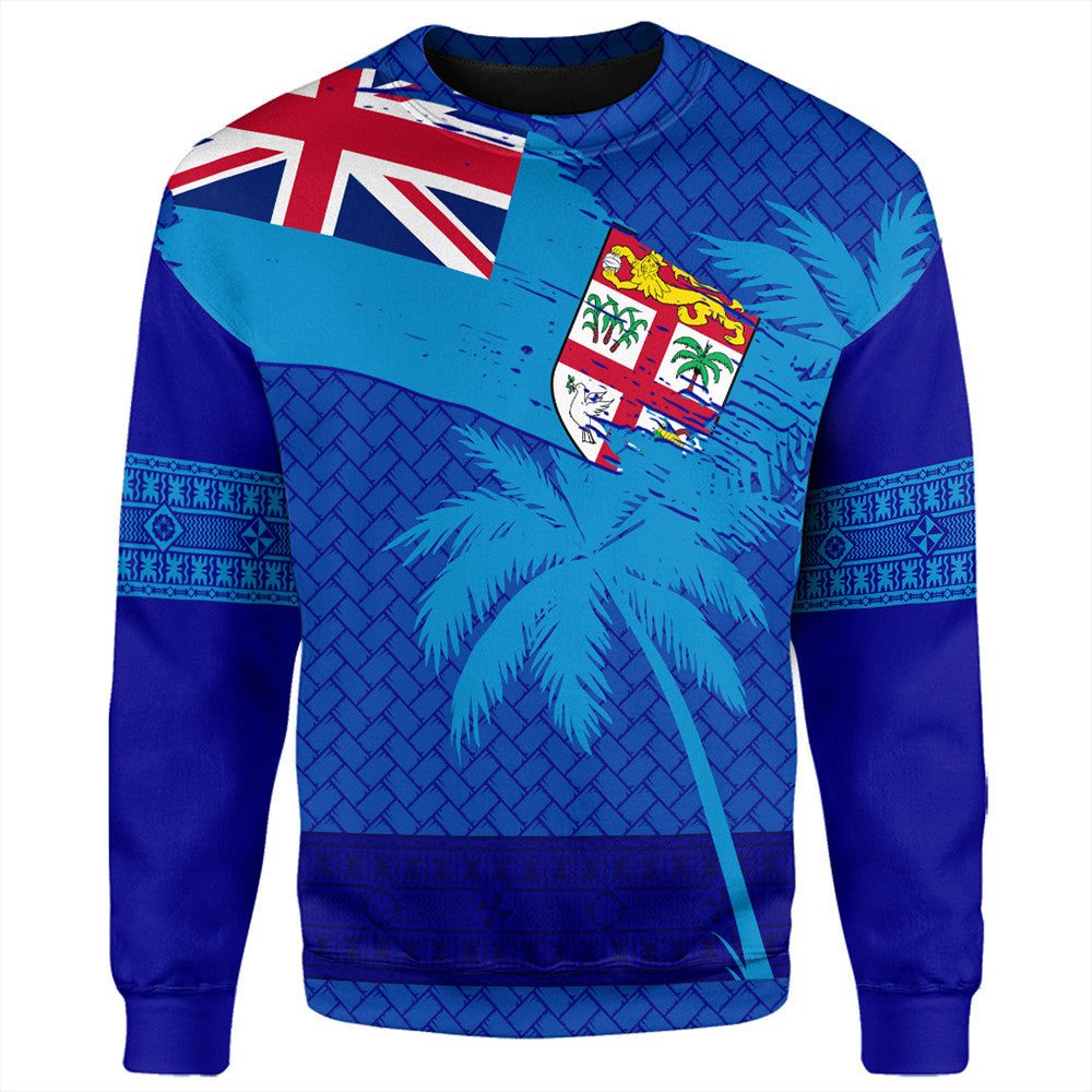 Polynesian Sweatshirt Fiji Palm Tree Coat Of Arms Sweatshirt