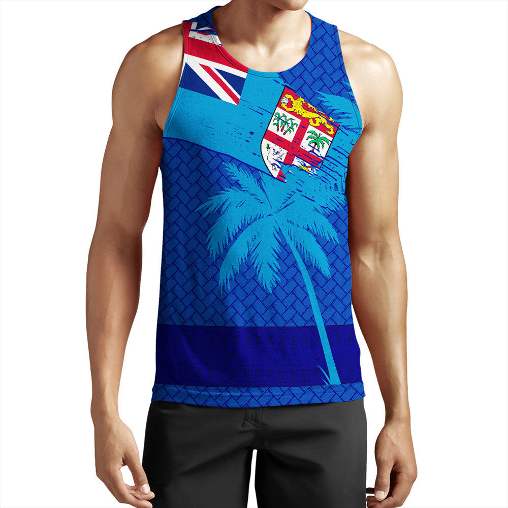Polynesian Pride Clothing Fiji Palm Tree Coat Of Arms Tank Top