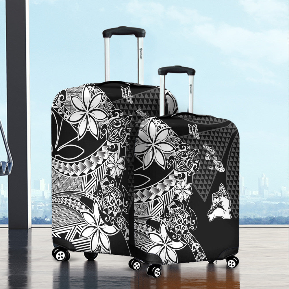 Polynesian Luggage Covers Kanaka Black Kakau Hawaiian Travel Suitcase Cover