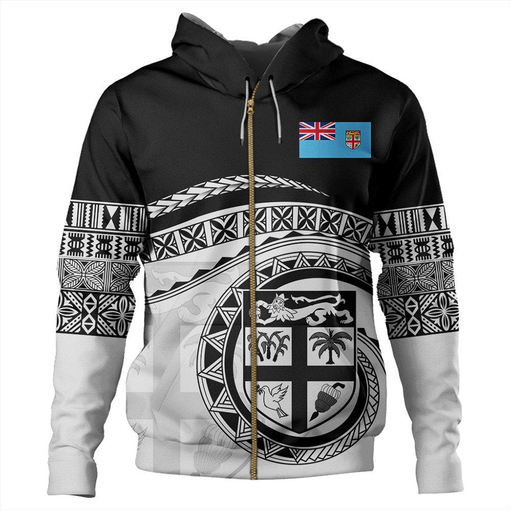 Polynesian Pride Hoodie Fiji Rugby Concept Zip Hoodie