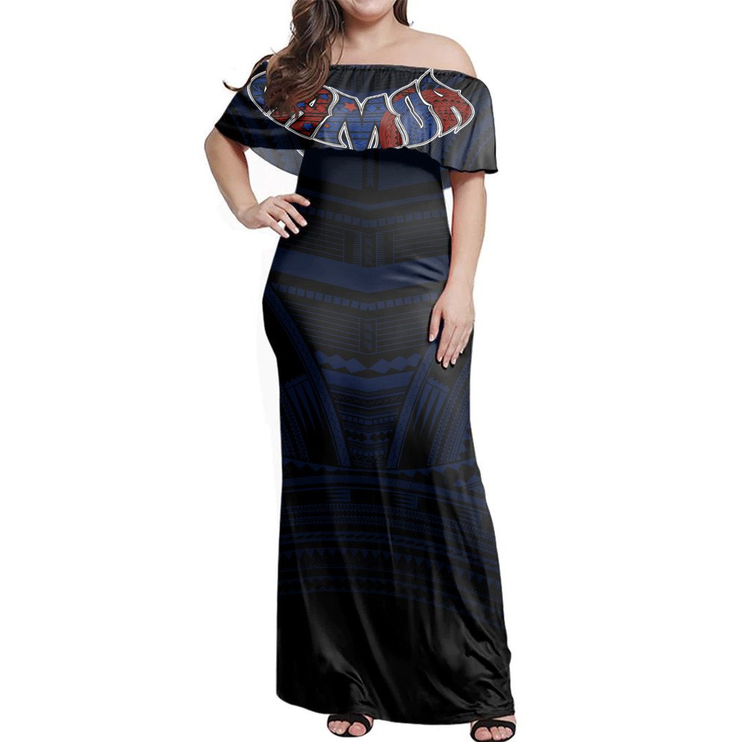 Polynesian Pride Dress American Samoa Forever Off Shoulder Long Dress