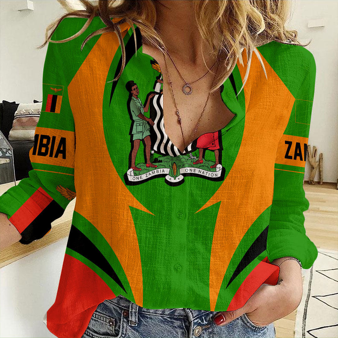 Clothing Zambia Action Flag Women asual Shirt