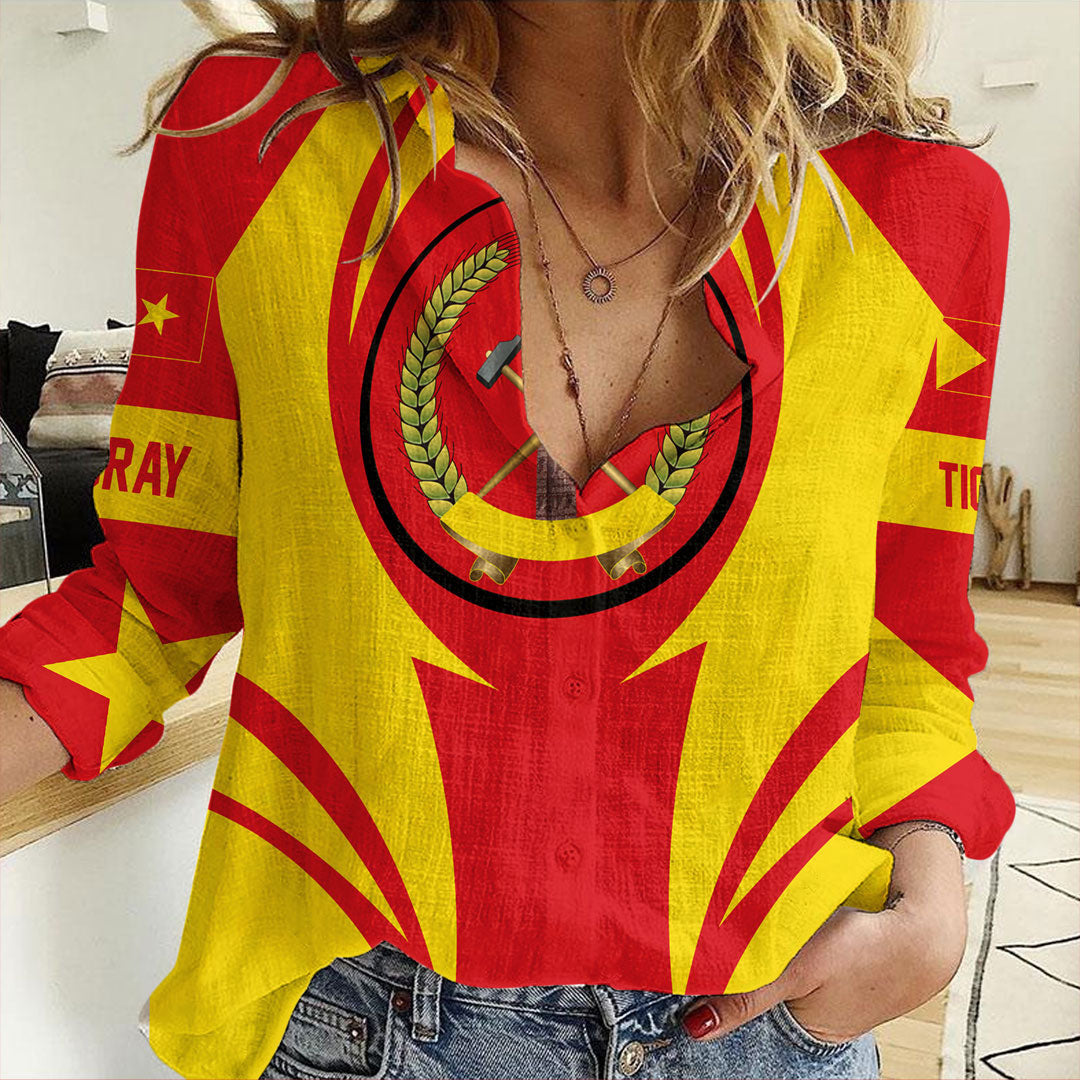 Clothing Tigray Action Flag Women asual Shirt