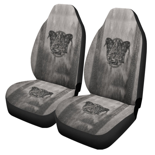 Car Seat Covers Viking Valknut And Raven Car Seat Covers