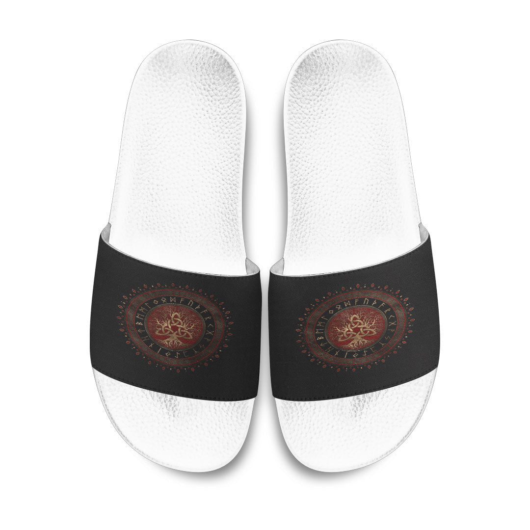 Slide Sandals Tree of Life with Triquetra Slide Sandals