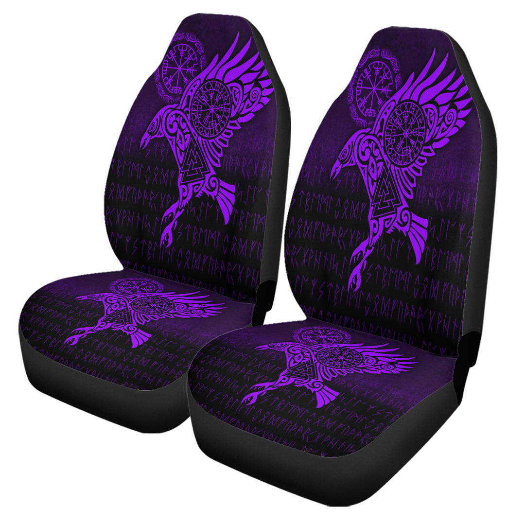 Car Seat Covers Raven Vegvisir Tattoo Purple Version Car Seat Covers