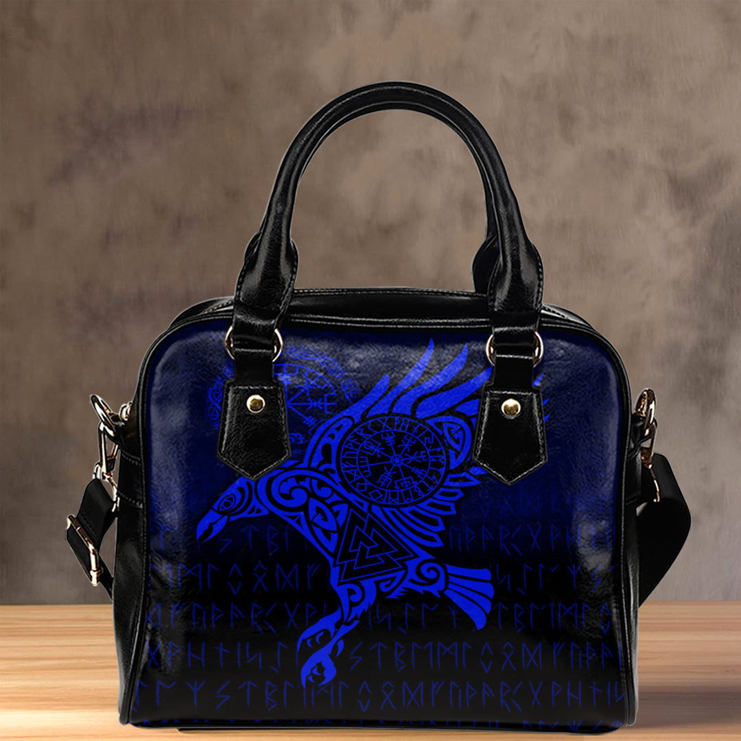 Shoulder Handbag Raven Vegvisir Tattoo Blue Version Shoulder Handbag