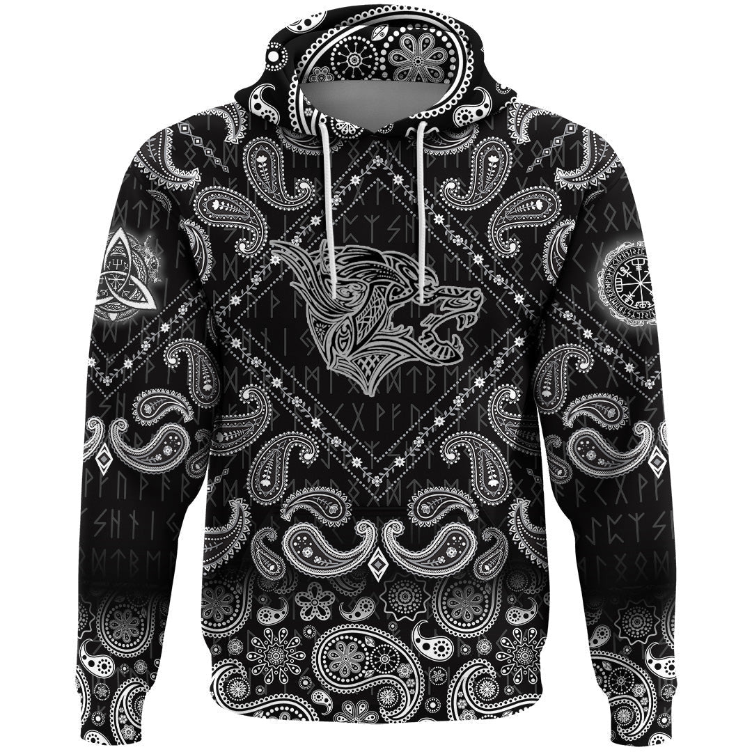 Clothing Viking Hoodie Haiti Pattern Style With Bandana Paisley Style