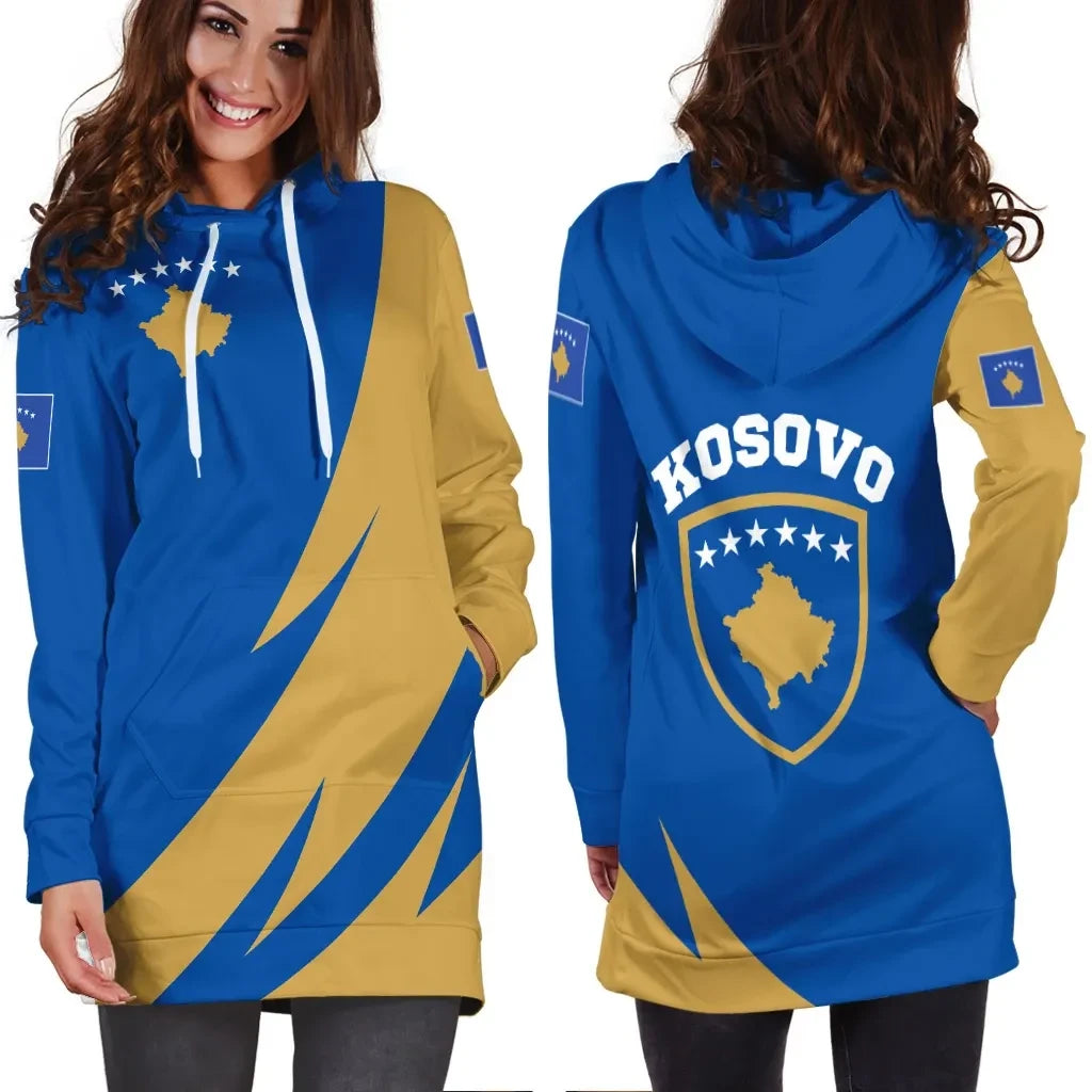 Kosovo Hoodie Dress Flag Map