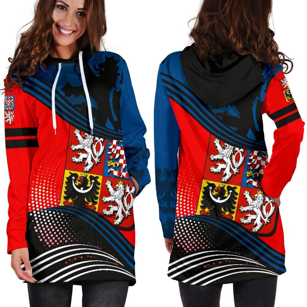 Czech Republic Hoodie Dress Fall In The Wave K7