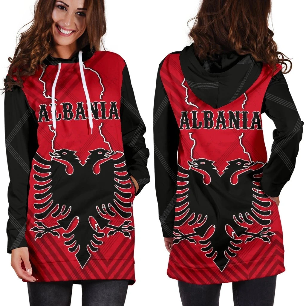 Albania Hoodie Dress Special Map K5