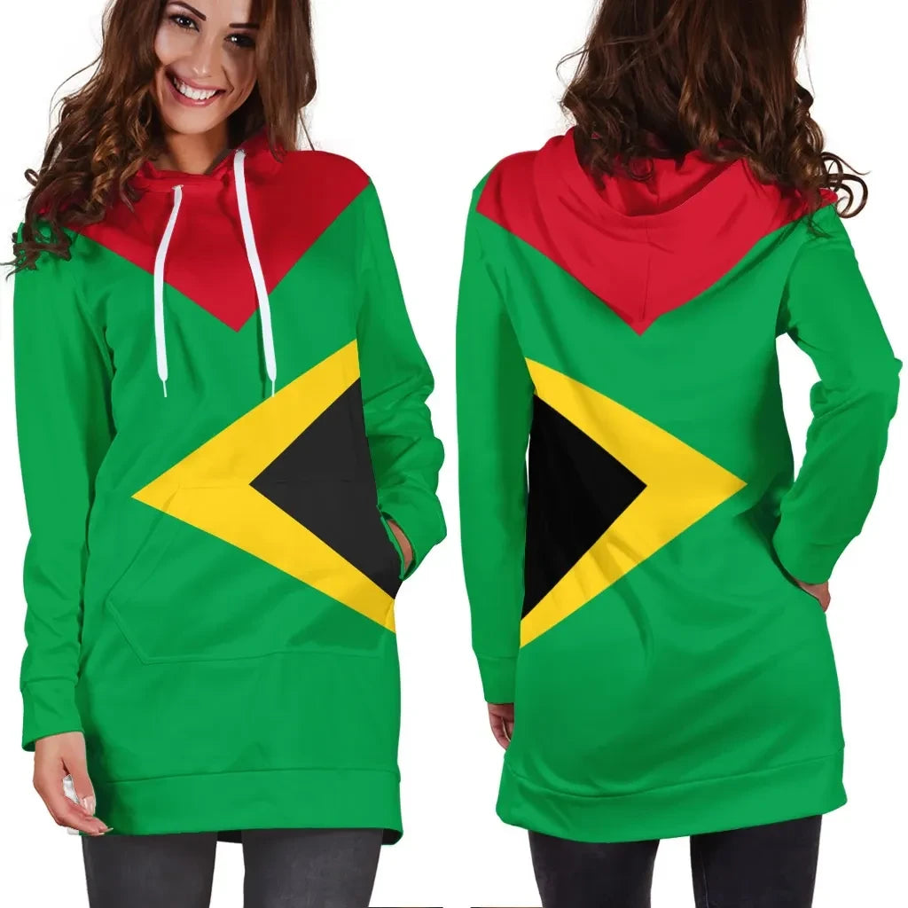 Guyana Hoodie Dress Babarian Green