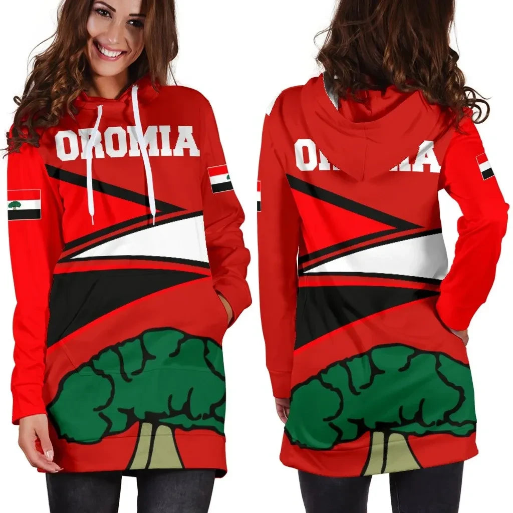 Oromia Hoodie Dress, Oromo Strong Flag Women