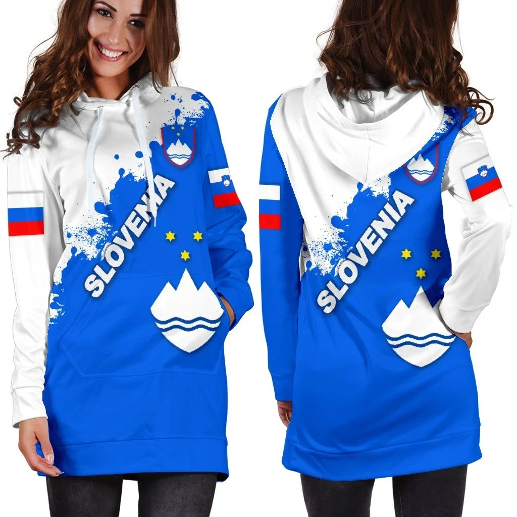 Slovenia Women Hoodie Dress Mount Triglav Version