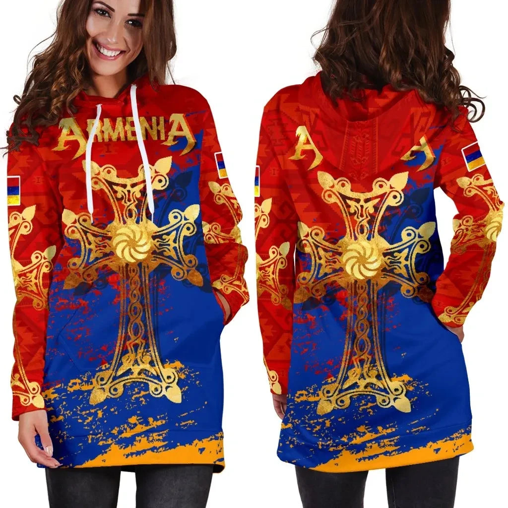 Armenia Khachkar, Armenian Cross Special Hoodie Dress