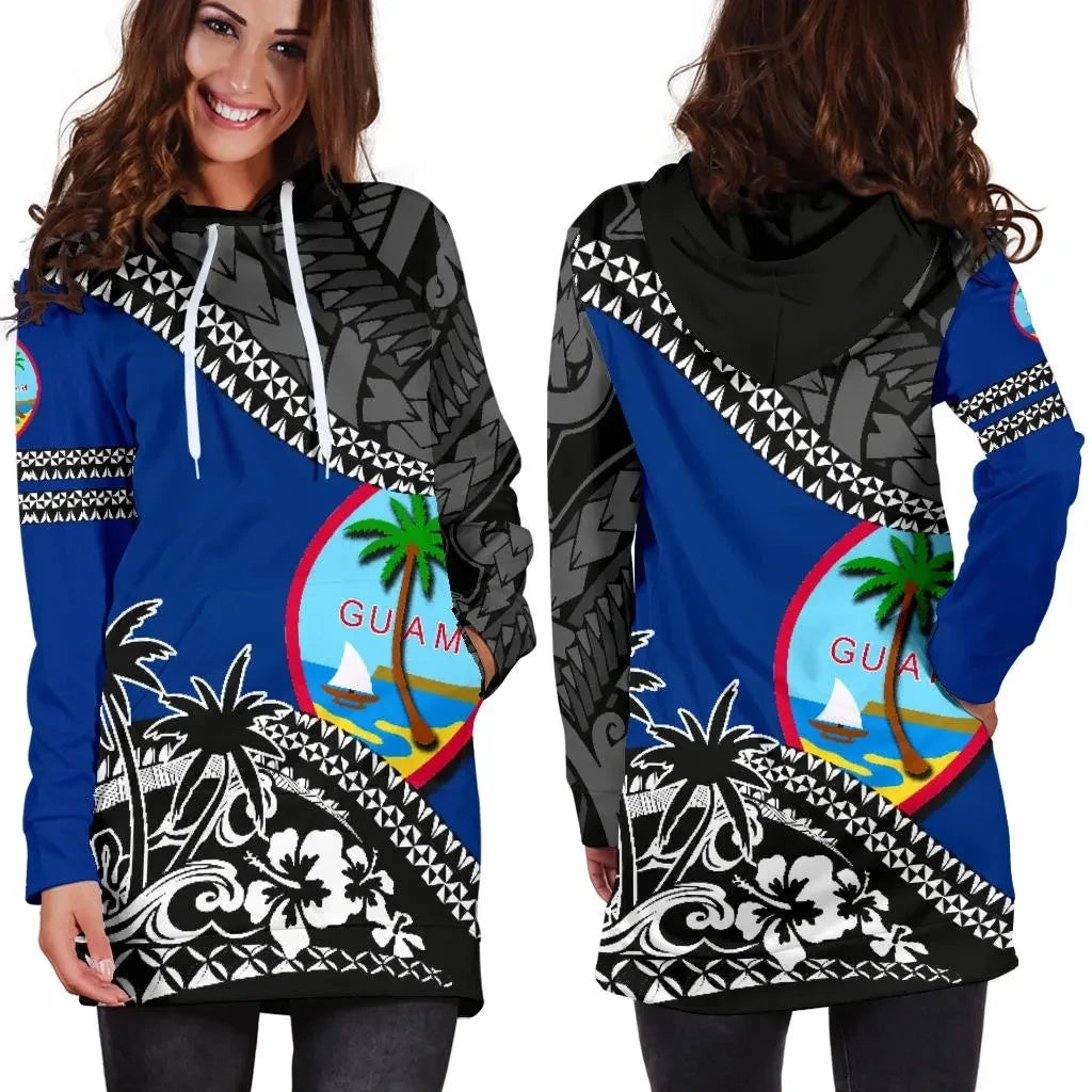 Guam Hoodie Dress Fall In The Wave K7