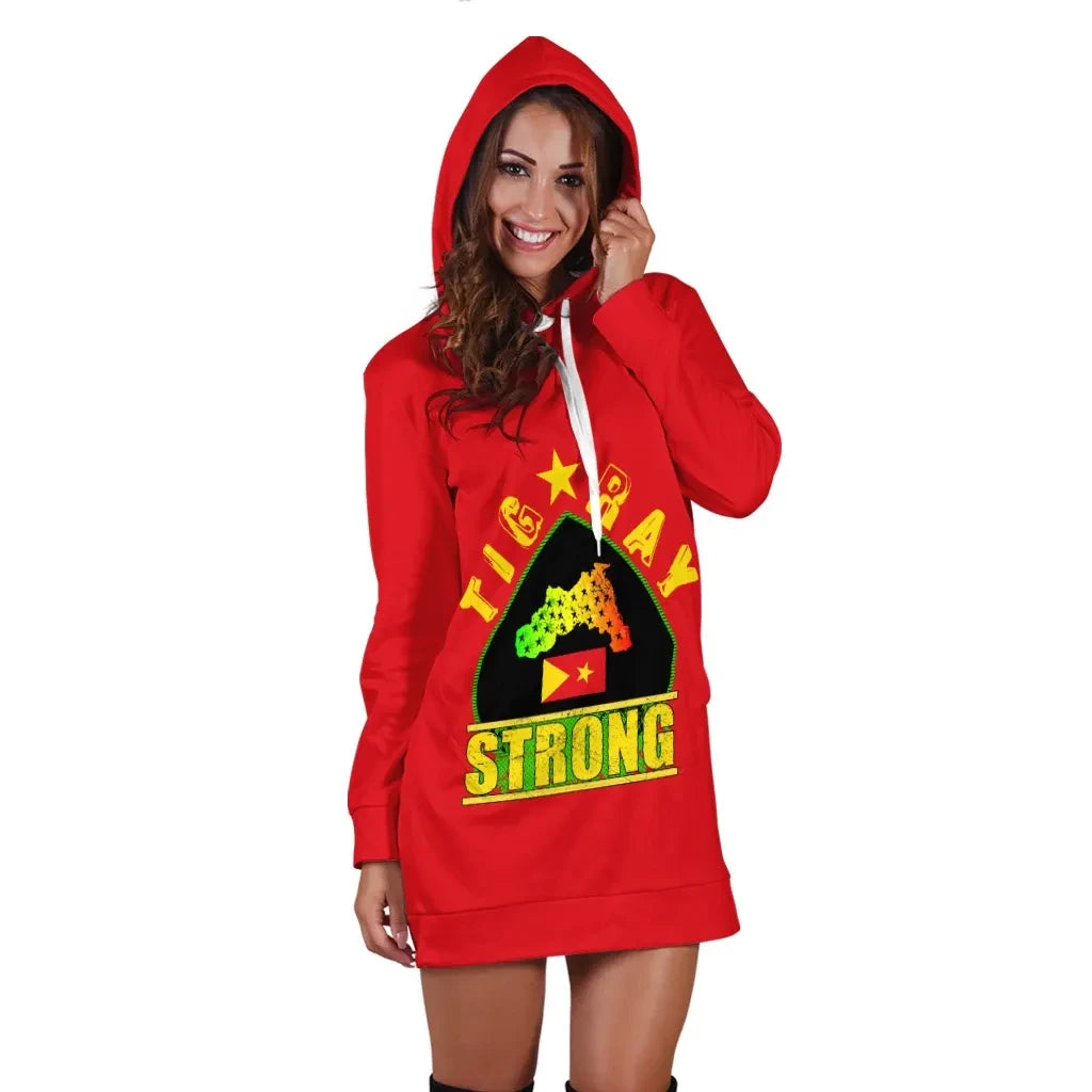 Tigray Hoodie Dress Strong Red
