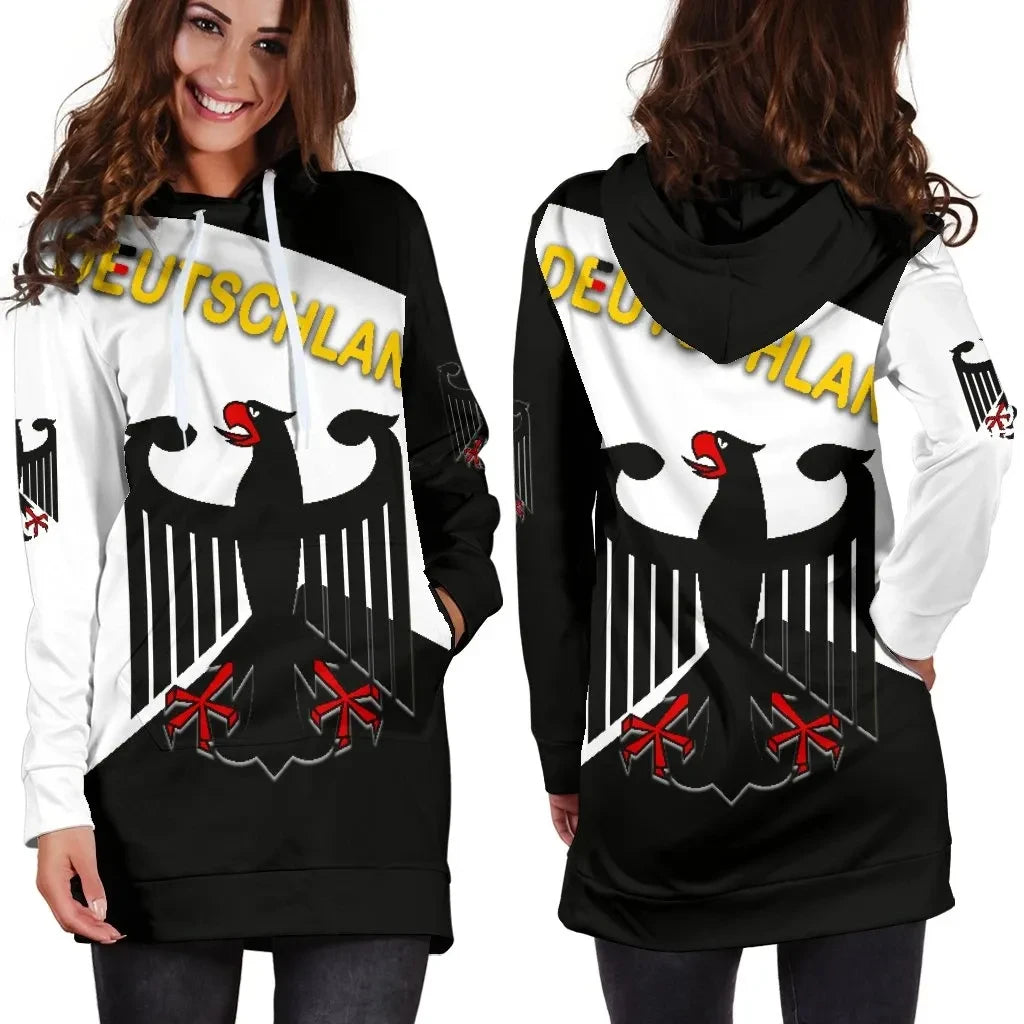 Germany Women Hoodie Dress Sporty Style K8
