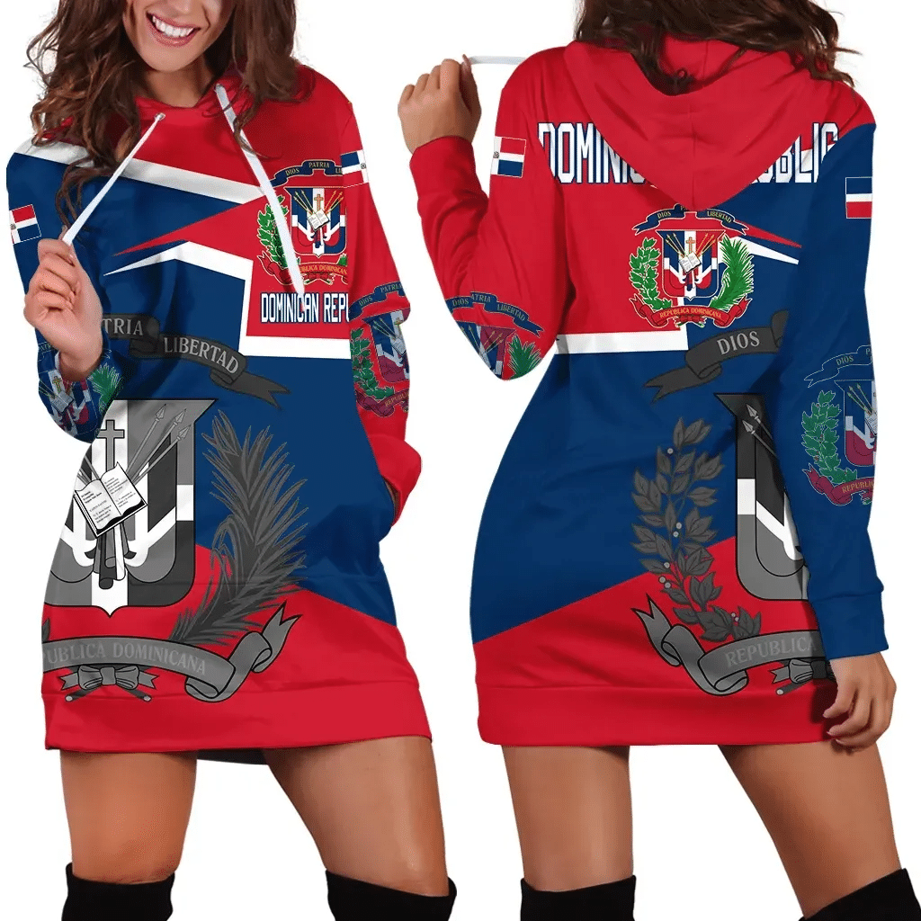 Dominican Republic Coat Of Arms Hoodie Dress New Style