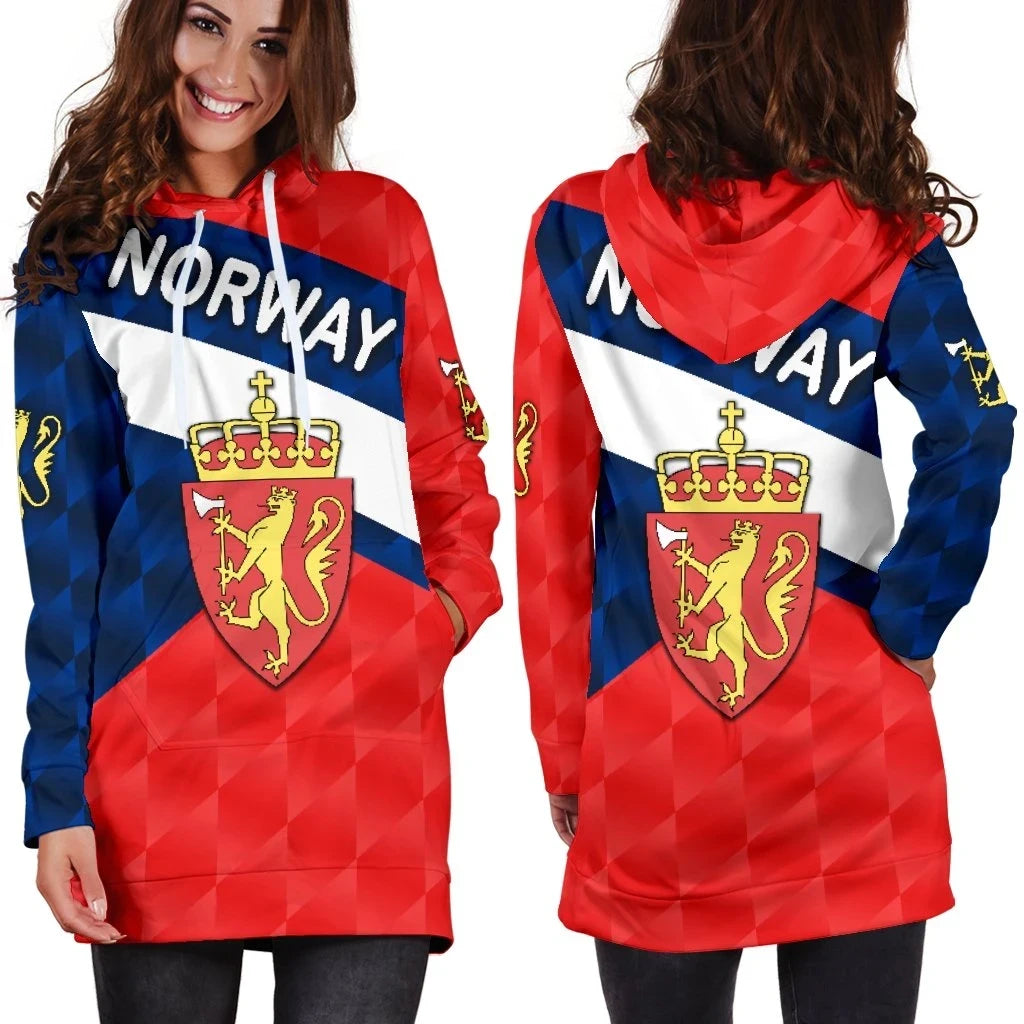 Norway Women Hoodie Dress Sporty Style K8