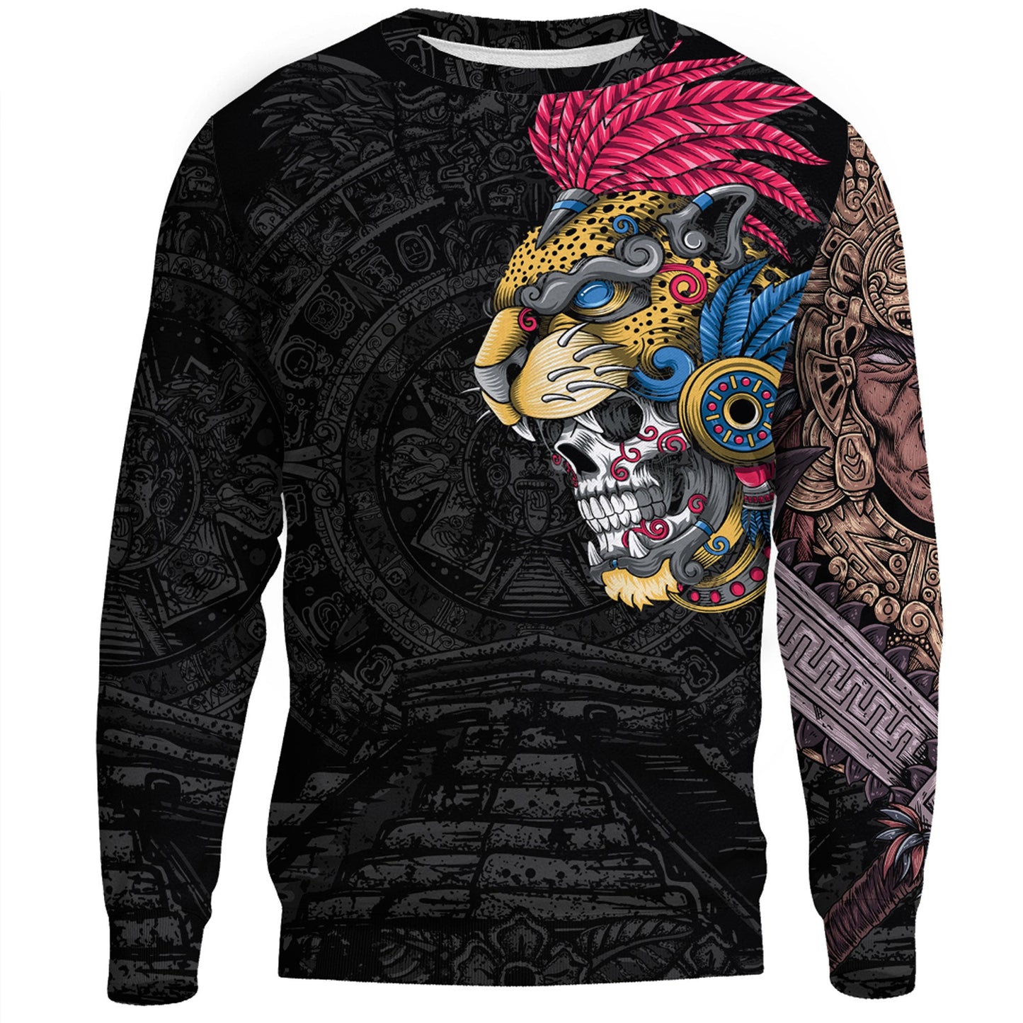 Clothing Mexico Jaguar Aztec Skull Warrior Sweatshirts